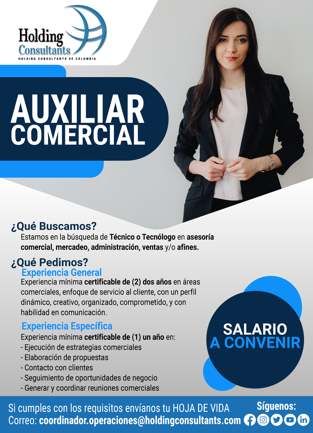 Auxiliar Comercial y de Operaciones